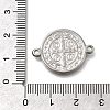 304 Stainless Steel Saint Benedict Medal Cross Connector Charms STAS-C119-12P-3