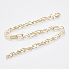 Brass Round Oval Paperclip Chain Necklace Making MAK-S072-04B-G-2