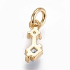 Brass Micro Pave Cubic Zirconia Charms ZIRC-E145-83A-G-2