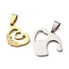 201 Stainless Steel Split Pendants STAS-F368-06GP-2