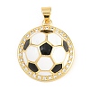 Football Brass Micro Pave Cubic Zirconia Pendants KK-A297-09K-G-1