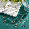 20Pcs 20 Style Multi Line & Leaf & Criss Cross Alloy & Iron Cuff Earrings for Women EJEW-AN0003-53-5