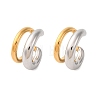 Two-layer C-Shaped 304 Stainless Steel Two Tone Cuff Earrings EJEW-A131-04B-GP-4