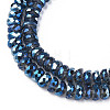 Electroplate Transparent Glass Beads Strands EGLA-N002-37-F01-4