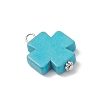 Dyed Synthetic Turquoise Pendants PALLOY-JF04586-3