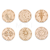 6Pcs 6 Style Wooden Carved Cup Mats AJEW-FG0002-68-1