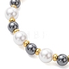 Shell Pearl & Non-Magnetic Synthetic Hematite Beaded Bracelets for Women BJEW-JB12897-3