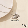 304 Stainless Steel Butterfly Pendant Necklaces CV0613-3-1