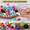 80Pcs Round Silicone Focal Beads SIL-SZ0001-24-38-3