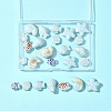 Glazed Porcelain Beads Strands PORC-FS0001-13-6