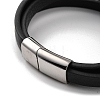 Men's Black PU Leather Cord Multi-Strand Bracelets BJEW-K243-01AS-3