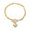 Alloy Heart Charm Bracelet with Cable Chains BJEW-JB10130-02-1