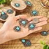 10Pcs 5 Styles Synthetic Turquoise Dyed Pendants FIND-TA0003-28-6