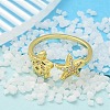 304 Stainless Steel Open Cuff Finger Rings for Women RJEW-B109-07G-02-2