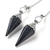 Natural Obsidian Hexagonal Pointed Dowsing Pendulums G-P552-05P-06-2