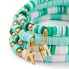 4Pcs 4 Styles Polymer Clay Heishi Beads Stretch Bracelets Sets BJEW-JB05910-2