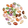 Baking Paint and Golden Metal Enlaced Glass Beads GL-CBA1477-08-1