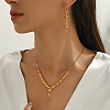 Vintage Brass Round Beaded Tassel Necklace & Earrings for Women KK0094-4