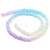 Spray Painted Crackle Glass Beads Strands DGLA-C002-6mm-07-1