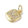 Rack Plating Brass Micro Pave CLear Cubic Zirconia Charms KK-E110-14G-M-2
