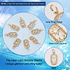 10Pcs Brass Micro Pave Clear Cubic Zirconia Charms ZIRC-BBC0001-25-4