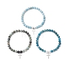 Cross 201 Stainless Steel Charm Bracelets BJEW-JB13504-2