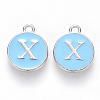 Platinum Plated Alloy Enamel Charms X-ENAM-S118-04X-P-1