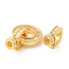 Rack Plating Brass Pave Clear Cubic Zirconia Fold Over Clasps KK-Q781-09G-3