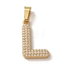 304 Stainless Steel Micro Pave Clear Cubic Zirconia Pendants CU-CBA703A-05G-L-1