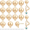 20Pcs Brass Half Round Stud Earring Findings KK-BC0008-81-1