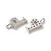 Initial Letter Brass Micro Pave Cubic Zirconia Pendants ZIRC-F008-P-2