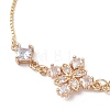 Electroplate Glass Faceted Rondelle Beaded Alloy Pendant 304 Stainless Steel Curb Chain Necklaces for Women NJEW-JN05764-01-6