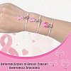 6Pcs 3 Styles Adjustable Alloy Enamel Pink Ribbon Charm Nylon Braided Bracelet Sets BJEW-YW00019-4