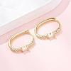 Oval 925 Sterling Silver Micro Pave Clear Cubic Zirconia Hoop Earrings EJEW-K317-09G-1