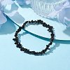 Natural Obsidian Chips Beaded Stretch Bracelets for Women BJEW-JB10046-12-1