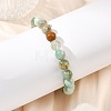 Natural Green Quartz Round Beads Stretch Bracelets for Women Men BJEW-JB13862-1