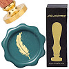 Brass Wax Seal Stamps with Wood Handle AJEW-WH0412-0195-1