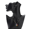 Rainbow Color Japanese Seed Braided Flower Pendant Necklace with 304 Stainless Steel Chains for Women NJEW-MZ00004-5