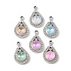 UV Plating Alloy Glass Pendants FIND-K032-45P-1