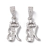 Eco-Friendly Brass Micro Pave Cubic Zirconia Pendants KK-K265-01P-K-1