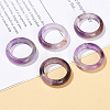 Natural Amethyst Plain Band Finger Rings RJEW-H230-13E-05-1
