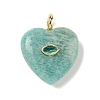 Natural Amazonite Pendants X-G-P585-03G-10-1