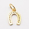 CZ Brass Micro Pave Cubic Zirconia Horse Shoe Charms LS-ZIRC-L018-13G-2