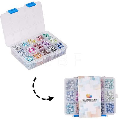 Drawbench & Baking Painted Glass Beads GLAA-PH0007-44-1