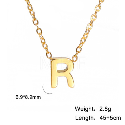 201 Stainless Steel Initial Pendant Necklaces FS-WG78A3B-18-1