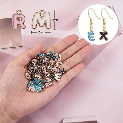 104Pcs Letter A~Z Alloy Enamel Pendant Charms JX170A-1