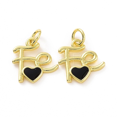 Rack Plating Brass Enamel Charms KK-C008-18G-01-1