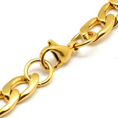 304 Stainless Steel Curb Chain/Twisted Chain Bracelets STAS-A028-B125G-1