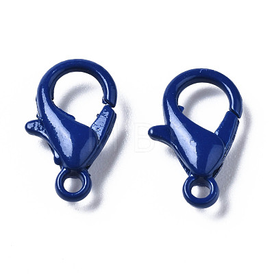 Spray Painted Eco-Friendly Alloy Lobster Claw Clasps PALLOY-T080-06E-02-NR-1