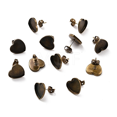 Brass Stud Earring Findings KK-E774-59AB-1